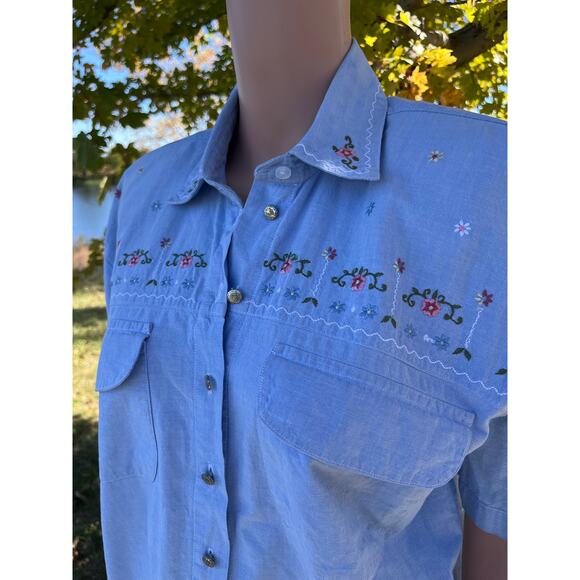 Vintage Embroidered Cottagecore Shirt - Picture 1 of 8